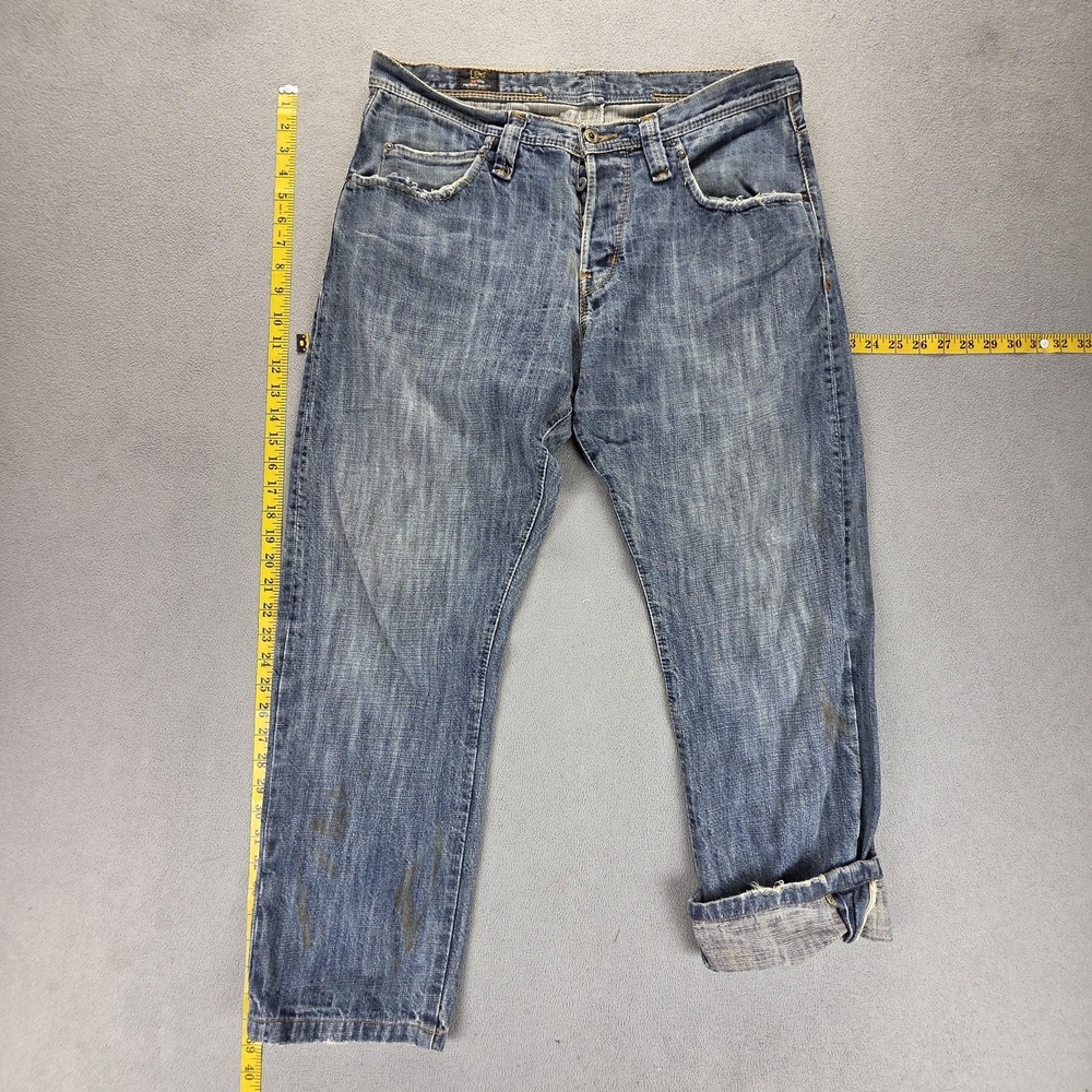 Lee Jeans Mens Blue Roscoe X-line Relaxed Straight Button Fly‎ Y2K Fits 34x29
